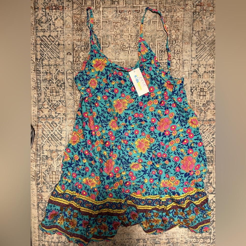 Kids form floral retro dress 70s